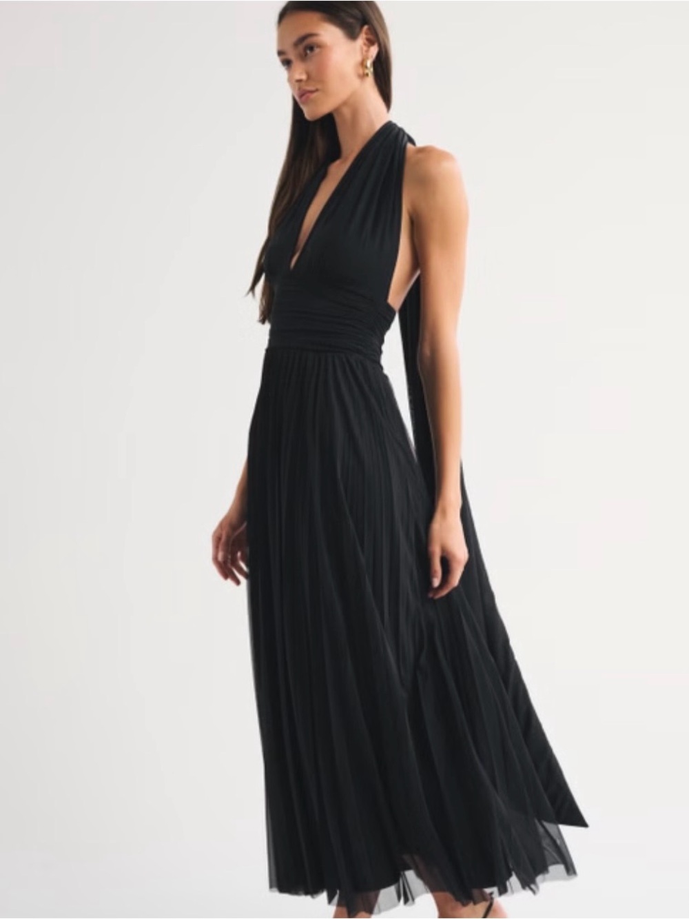 Black Halter Maxi Dress - Elegant Women's Evening Gown